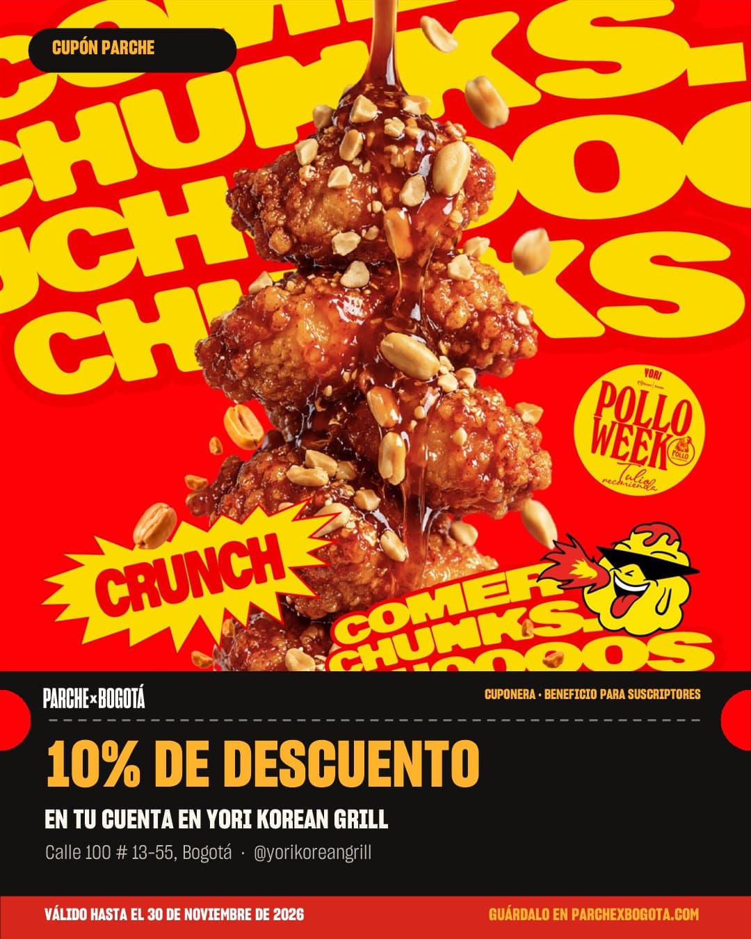 Crunch coreano en YORI: 10% de descuento en tu cuenta en YORI Korean Grill